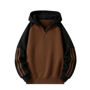 Half Zipper Color Block Hooded Sweatshirt for Men | Hoodies for Men