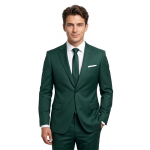 Men's Green Blazer, Slim Fit, Single Button, Formal Wear