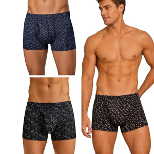 Men's Cotton Printed Mini Trunks Pack of 3 | Inner Elastic Waistband