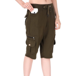 Womens Cargo Capri Shorts with 9 Pockets