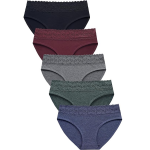 Cotton Panties for Women Bikini Underwear Hipster Underpants Lace Briefs Pack