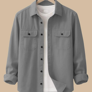 Men’s Stylish Cotton Blend Casual Shirt || Full Sleeve Button-Down Shirt with Dual Flap Pockets