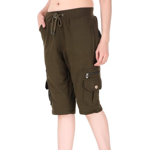 Womens Cargo Capri Shorts with 9 Pockets