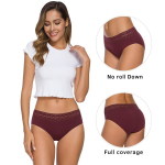 Cotton Panties for Women Bikini Underwear Hipster Underpants Lace Briefs Pack