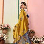 Women's Kanjivaram Banarasi Soft Silk Saree With Unstitched Blouse Piece