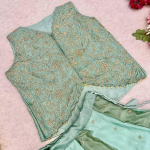 Indo-Western Lehenga Choli for Women | Crepe Silk Multi-Panel Flared Skirt with Fully Stitched V-Neck