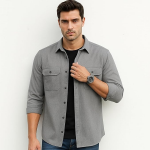 Men’s Stylish Cotton Blend Casual Shirt || Full Sleeve Button-Down Shirt with Dual Flap Pockets