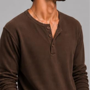 Men's Premium Waffle Knit Henley Tshirt for Men