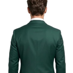 Men's Green Blazer, Slim Fit, Single Button, Formal Wear