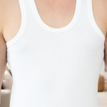 Men's White Round Neck Sleeveless Cotton Vest