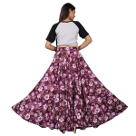 Women's American Crepe Flared A Line Stitched Long Skirt