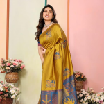 Women's Kanjivaram Banarasi Soft Silk Saree With Unstitched Blouse Piece