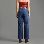 Women's Wide Leg Fit Jeans| Solid | High Rise