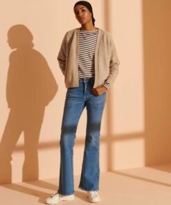 SUPERDRY Isabella Raglan Cardigan Charcoal Mix Marl