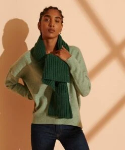 SUPERDRY Super Chunky Scarf Burlington Green