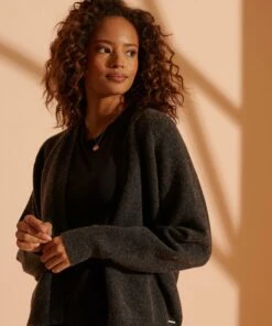 SUPERDRY Isabella Raglan Cardigan Charcoal Mix Marl -Superdry Studios upload9223368955665764864