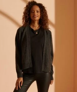 SUPERDRY Isabella Raglan Cardigan Charcoal Mix Marl -Superdry Studios upload9223368955665764870 1