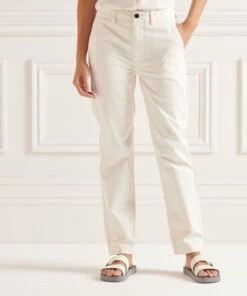 SUPERDRY Cropped Straight Trousers Oyster -Superdry Studios upload9223368955665856382