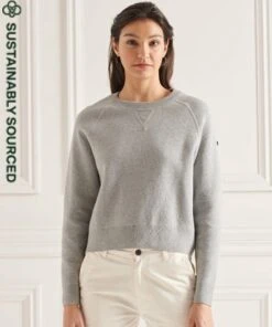 SUPERDRY Essential Organic Cotton Crew Jumper Green Gables Marl -Superdry Studios upload9223368955665863667 2