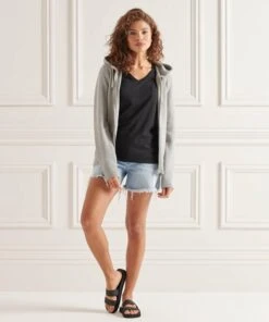 SUPERDRY Essential Organic Cotton Zip Hoodie Black