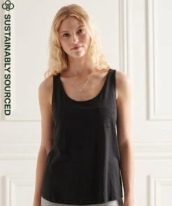 SUPERDRY Organic Cotton Pocket Tank Top Black -Superdry Studios upload9223368955665864184 3