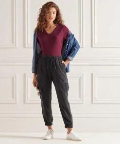 SUPERDRY Organic Cotton Scripted V-Neck T-Shirt Denim Co Rust