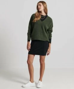 SUPERDRY Studios Merino Knit Mini Dress Navy Stripe