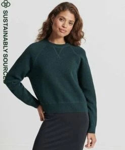 SUPERDRY Essential Organic Cotton Crew Jumper Green Gables Marl -Superdry Studios upload9223368955665976795 2