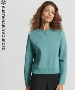 SUPERDRY Essential Organic Cotton Crew Jumper Green Gables Marl -Superdry Studios upload9223368955665976806 2