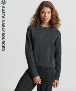 SUPERDRY Essential Organic Cotton Crew Jumper Green Gables Marl -Superdry Studios upload9223368955665976827 2