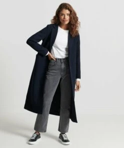 SUPERDRY Organic Cotton Essential Rib Henley Top Mid Grey Marl