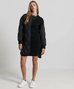 SUPERDRY Organic Cotton Essential Knitted Dress Blue Mirage Marl