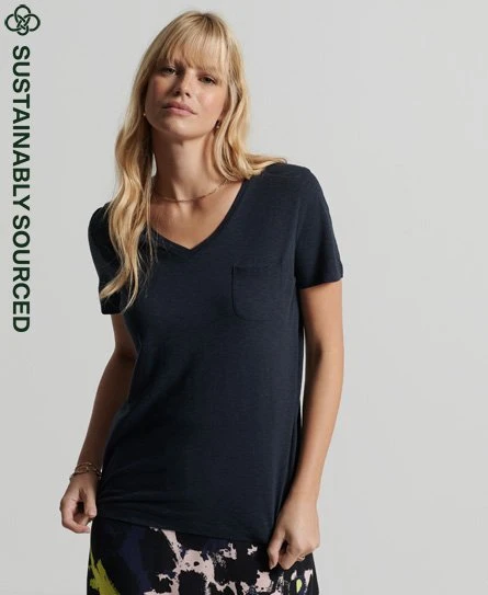 SUPERDRY Organic Cotton Studios Pocket V-Neck T-Shirt Optic/black Stripe 10 SUPERDRY Organic Cotton Studios Pocket V-Neck T-Shirt Optic/black Stripe - Image 10