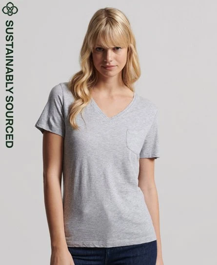 SUPERDRY Organic Cotton Studios Pocket V-Neck T-Shirt Optic/black Stripe 6 SUPERDRY Organic Cotton Studios Pocket V-Neck T-Shirt Optic/black Stripe - Image 6