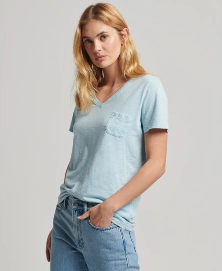 SUPERDRY Organic Cotton Studios Pocket V-Neck T-Shirt Optic/black Stripe 5 SUPERDRY Organic Cotton Studios Pocket V-Neck T-Shirt Optic/black Stripe - Image 5