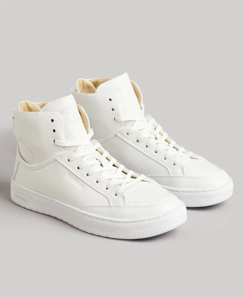 SUPERDRY Vegan Basket High Top Trainers White 1 SUPERDRY Vegan Basket High Top Trainers White