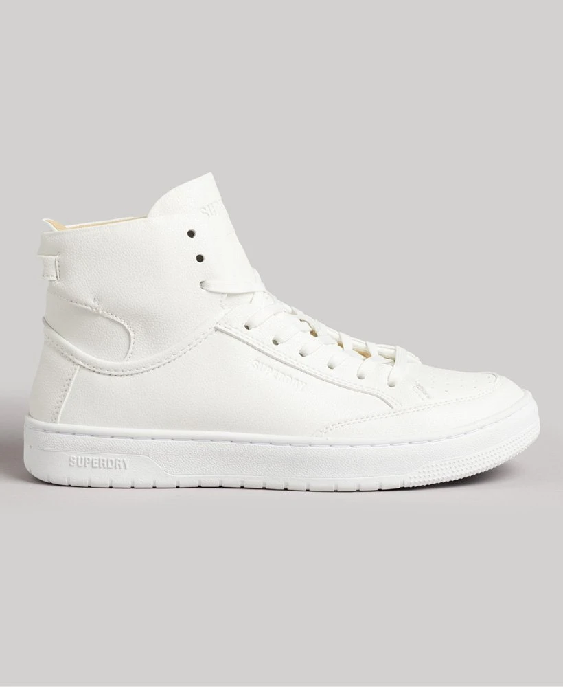 SUPERDRY Vegan Basket High Top Trainers White 2 SUPERDRY Vegan Basket High Top Trainers White - Image 2