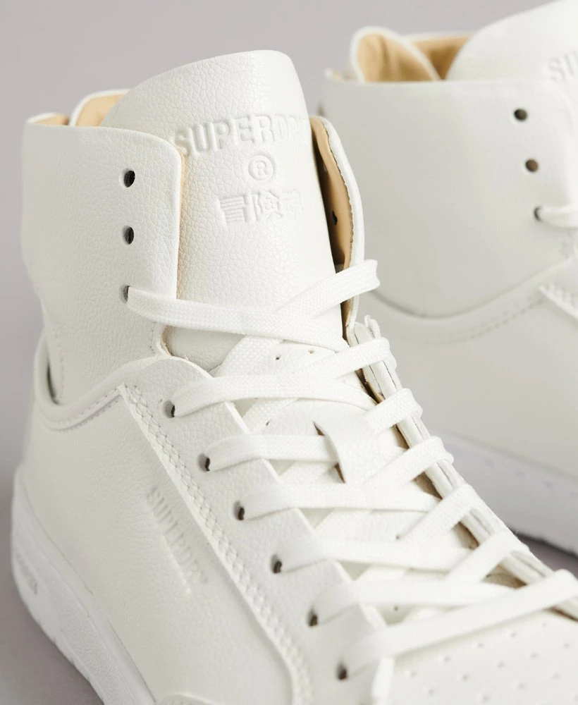 SUPERDRY Vegan Basket High Top Trainers White 4 SUPERDRY Vegan Basket High Top Trainers White - Image 4