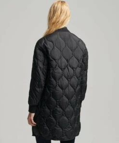 SUPERDRY Studios Longline Quilted Coat Black
