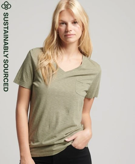 SUPERDRY Organic Cotton Studios Pocket V-Neck T-Shirt Optic/black Stripe 9 SUPERDRY Organic Cotton Studios Pocket V-Neck T-Shirt Optic/black Stripe - Image 9