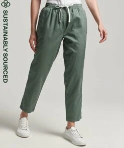 SUPERDRY Studios Linen Joggers Laurel Khaki -Superdry Studios upload9223368955666037046 3