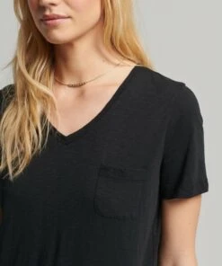 SUPERDRY Organic Cotton Studios Pocket V-Neck T-Shirt Black