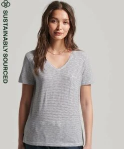 SUPERDRY Organic Cotton Studios Pocket V-Neck T-Shirt Optic/black Stripe 29 SUPERDRY Organic Cotton Studios Pocket V-Neck T-Shirt Optic/black Stripe -Superdry Studios upload9223368955666044169